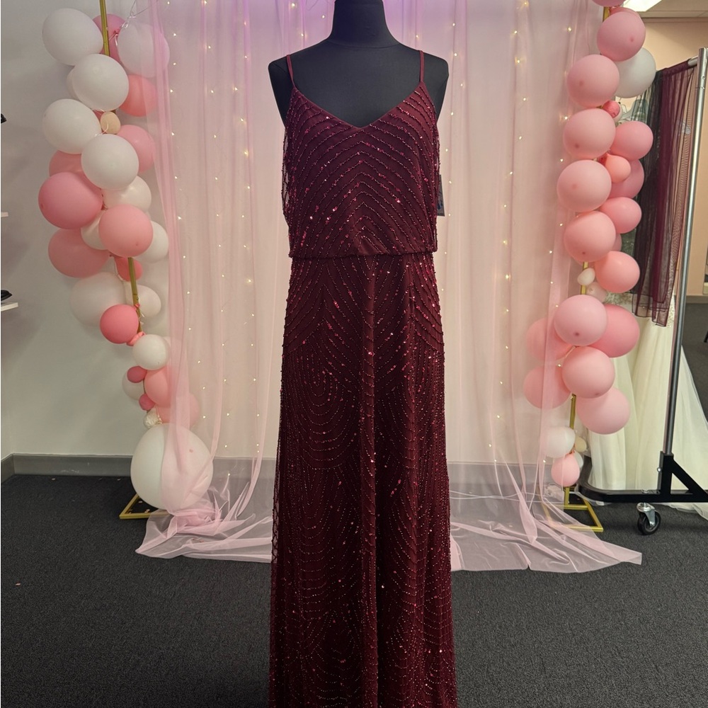 Elegant Burgundy Sequin Gown